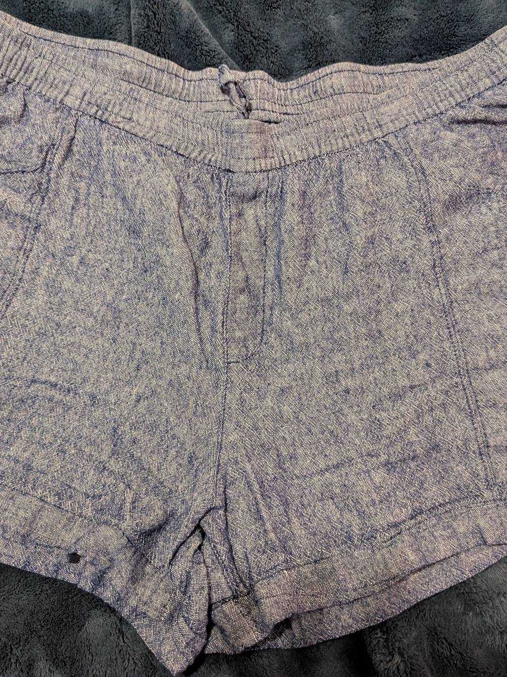 Old Navy Heather Blue Linen-Blend Women's Shorts